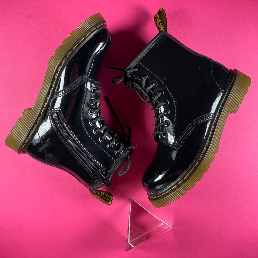Doc Martens Junior Delaney Boot Black Patent US 11
